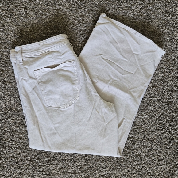 Universal Threads Cream Wide Leg Ankle Denim Pants Size 16 - Picture 4 of 5